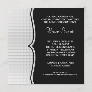 Invitación Evento Corporativo de Gala Blanco Negro