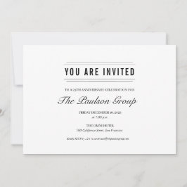 Invitación Evento corporativo formal en blanco y negro