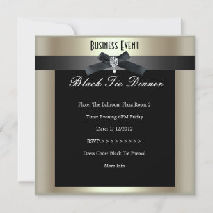 Invitación Evento Corporativo Tiro negro formal Champagne