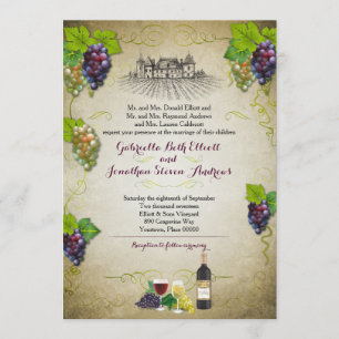 Invitación Evento de Boda de viñedo de Grapevine Rústico