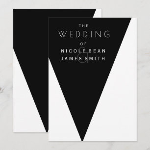 Invitación Evento de Boda Elegante Moderno en Blanco y Negro