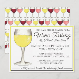 Invitación Evento de bodega de vino blanco de degustación