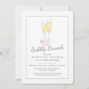 Invitación evento de burbujas de champán para brunch burbujea