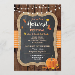 Invitación Evento de calabaza del Festival de la Cosecha Ging