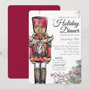 Invitación Evento de caridad de cena de Navidad Cascanueces