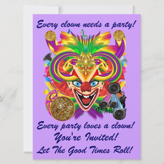 Invitación Evento de Carnaval Mardi Gras Por Favor Ver Notas (Anverso)