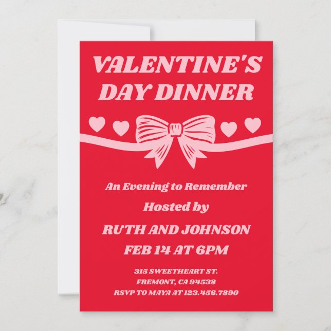 Invitación Evento de Cena del Día de San Valentín (Anverso)