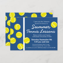 Evento de clases de tenis de verano que invita al 