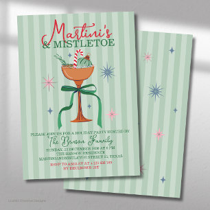 Invitación evento de cóctel de Navidad Martini's & Mistletoe