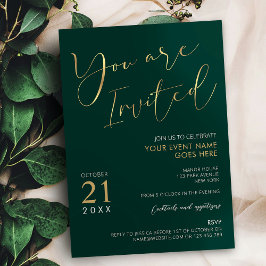 Invitación Evento de Compañía de Guión Elegante de Emerald Gr