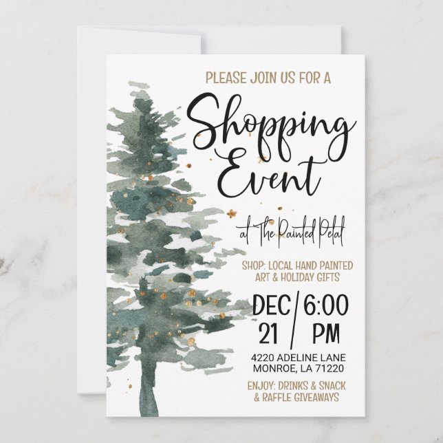 Invitación Evento de compras de vacaciones (Anverso)