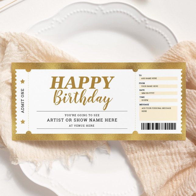 Invitación Evento de concierto Mostrar boleto de regalo de or (Subido por el creador)
