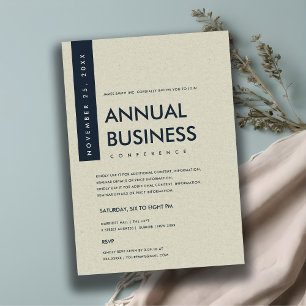 INVITACIÓN EVENTO DE CONFERENCIA KRAFT BLANCO NAVY MÍNIMO MOD