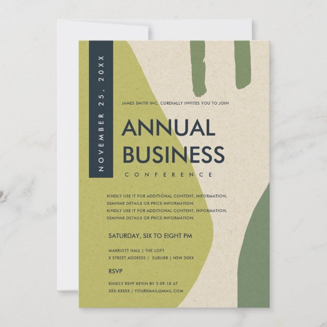 INVITACIÓN EVENTO DE CONFERENCIA VERDE DE ART LIME MODERNO AB (Anverso)