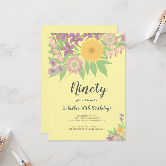 Invitación Evento de cumpleaños de la abuela (Anverso/Reverso In Situ)