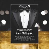 Evento de cumpleaños de Tuxedo negro y blanco