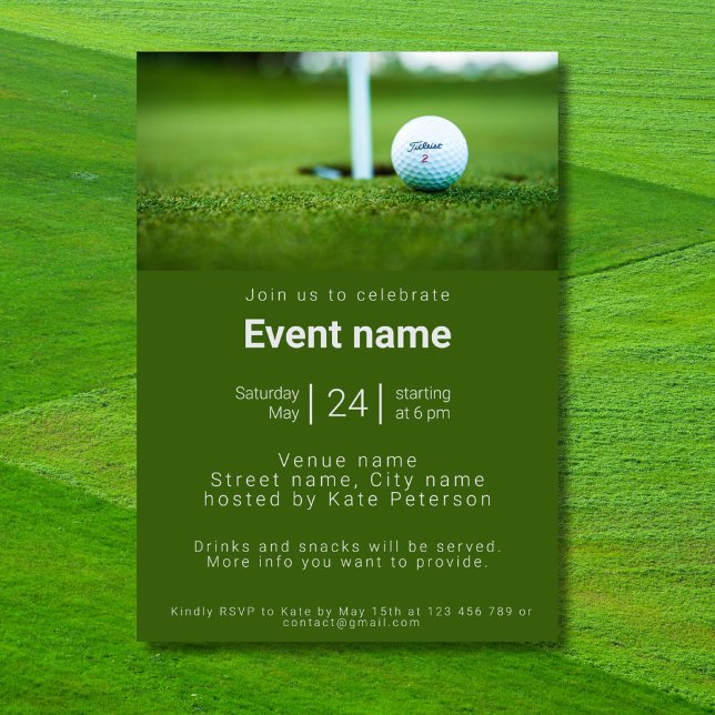 Invitación Evento de cumpleaños del club de golf Golf Invitac (Subido por el creador)