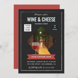 Invitación Evento de emparejamiento de vino y queso agregar f