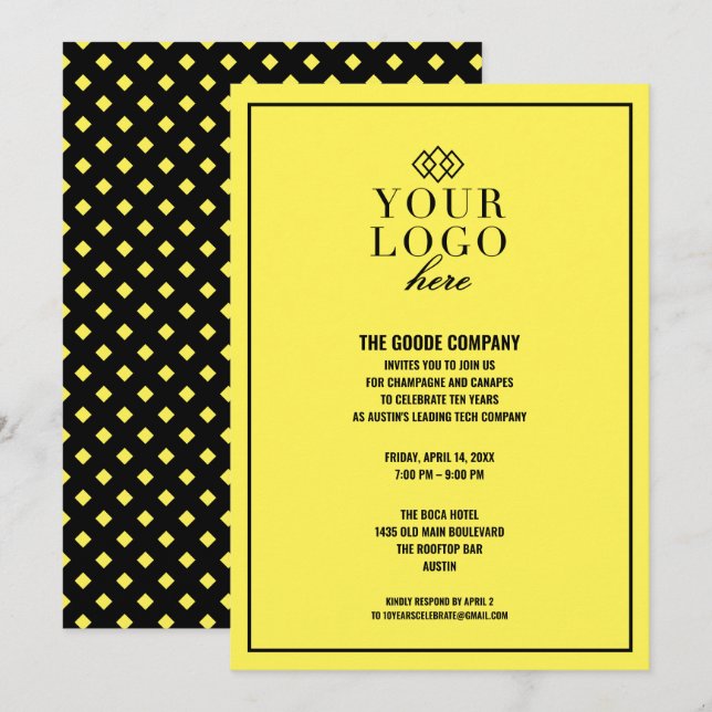 Invitación Evento de empresa Personalizado| Fiesta (Anverso / Reverso)