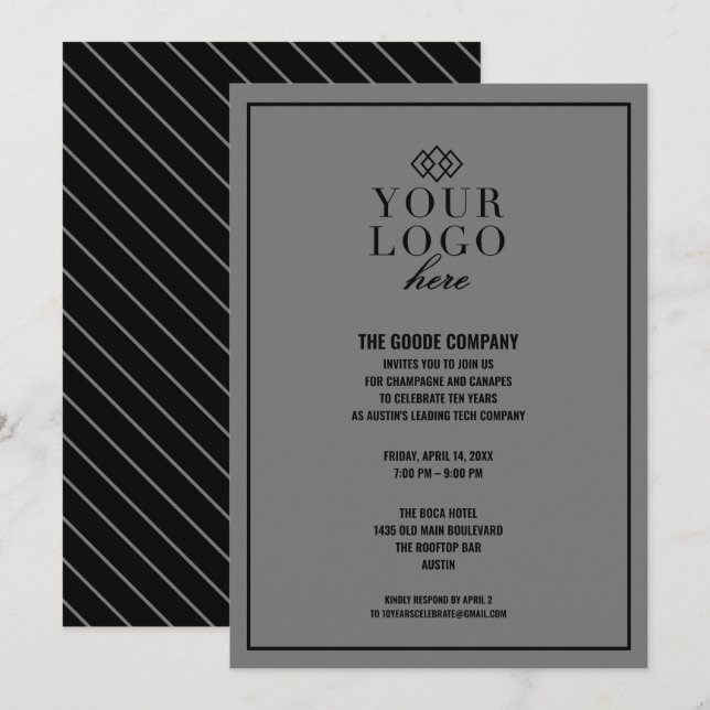 Invitación Evento de empresa Personalizado| Fiesta (Anverso / Reverso)