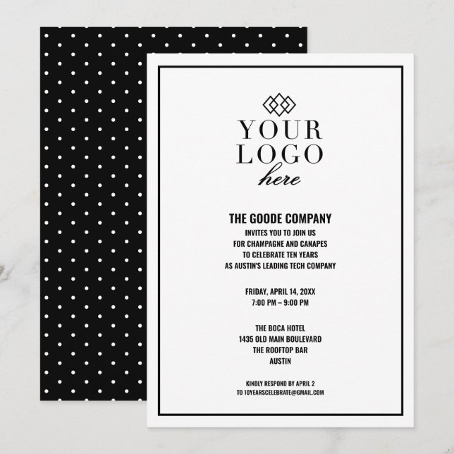 Invitación Evento de empresa Personalizado| Fiesta (Anverso / Reverso)