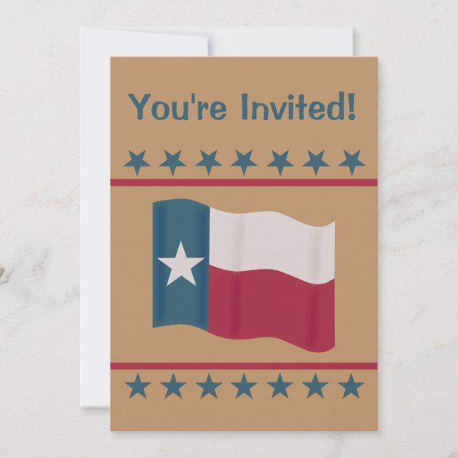 Invitación Evento de Fiesta azul blanco rojo con bandera de e (Anverso)