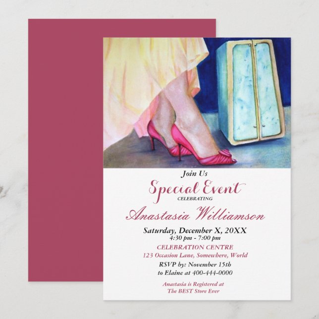 INVITACIÓN EVENTO DE FIESTA BON VOYAGE (Anverso / Reverso)