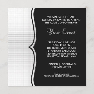 Invitación Evento de fiesta corporativa de corbata negra y bl