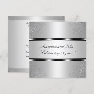 Invitación Evento de fiesta de aniversario de plata floral li