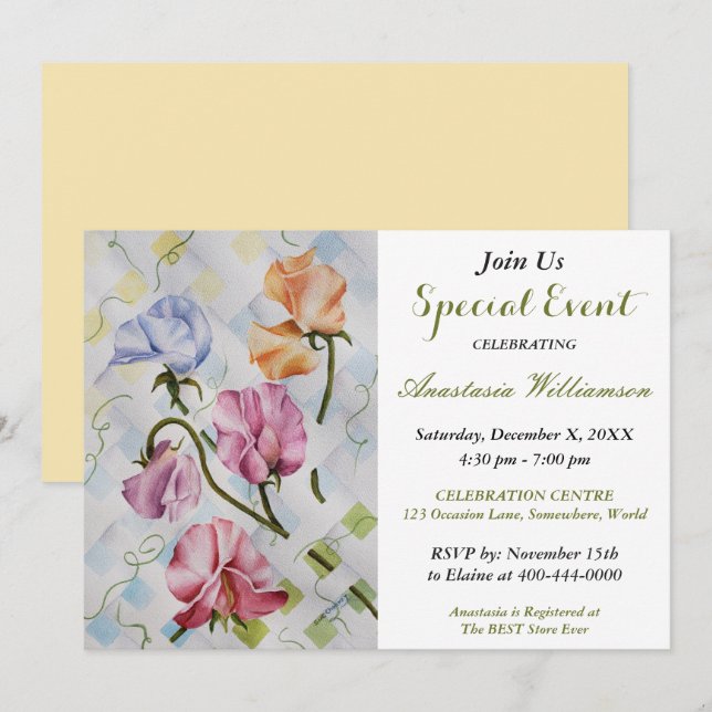 INVITACIÓN EVENTO DE FIESTA DE BABY SHOWER (Anverso / Reverso)