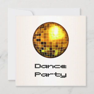 Invitación Evento de fiesta de baile Bola de espejos de oro b
