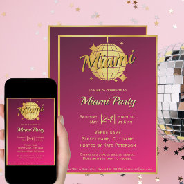 Invitación Evento de fiesta de baile de discoteca de Miami Be