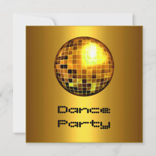 Invitación Evento de fiesta de baile Espejo dorado