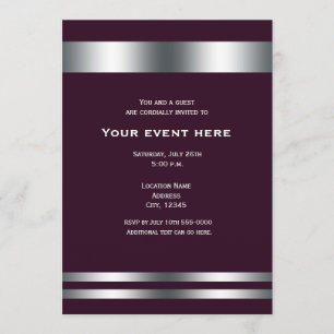 Invitación Evento de fiesta de cena elegante de vino granate