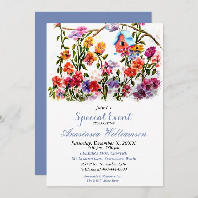 INVITACIÓN EVENTO DE FIESTA DE LA CASA ABIERTA INVITAR (Anverso / Reverso)