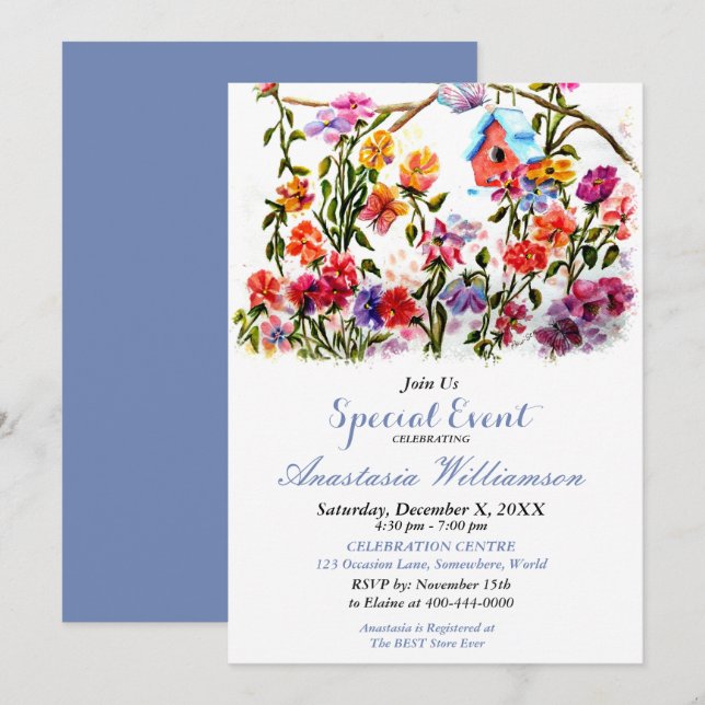 INVITACIÓN EVENTO DE FIESTA DE LA CASA ABIERTA INVITAR (Anverso / Reverso)