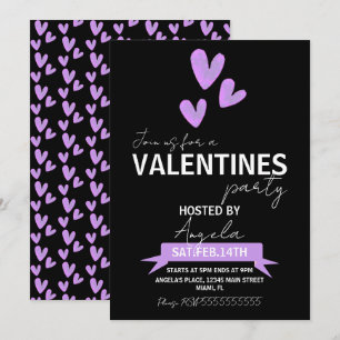 Invitación Evento de fiesta de San Valentín Corazón de acuare