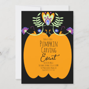 Invitación Evento de fiesta de tallado de calabazas de Hallow
