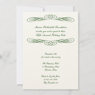 Invitación Evento de gala formal de escritura de cinta verde