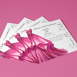 Invitación Evento de gala presidida por un vestido rosado