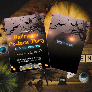 Invitación Evento de Halloween obsesionado con calabaza de la