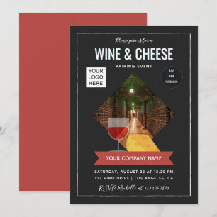 Invitación Evento de maridaje de vino y queso agregar foto y 