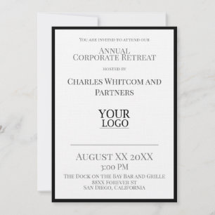Invitación Evento de Negocios o Empresa en Blanco y Negro con