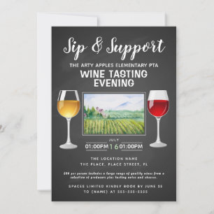 Invitación evento de recaudación de fondos de vino y queso pa