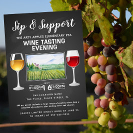 Invitación evento de recaudación de fondos de vino y queso pa