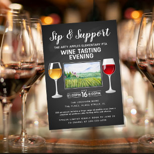 Invitación evento de recaudación de fondos de vino y queso pa