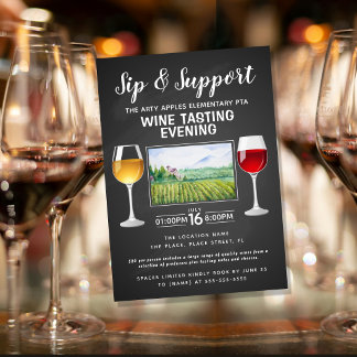 Invitación evento de recaudación de fondos de vino y queso pa