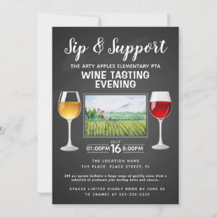 Invitación evento de recaudación de fondos de vino y queso pa