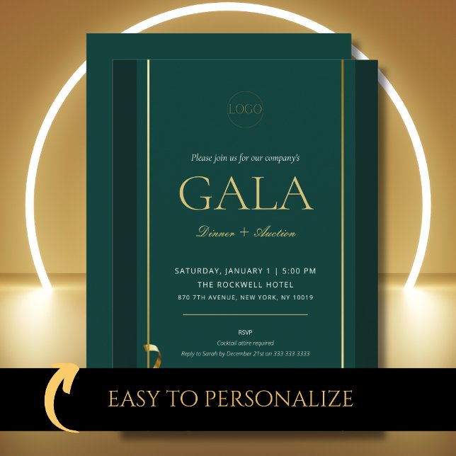 Invitación Evento de recaudación de fondos Elegante Verde Dor (Subido por el creador)