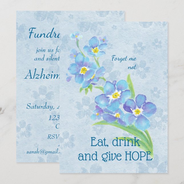 Invitación Evento de recaudación de fondos para beneficencia, (Anverso / Reverso)